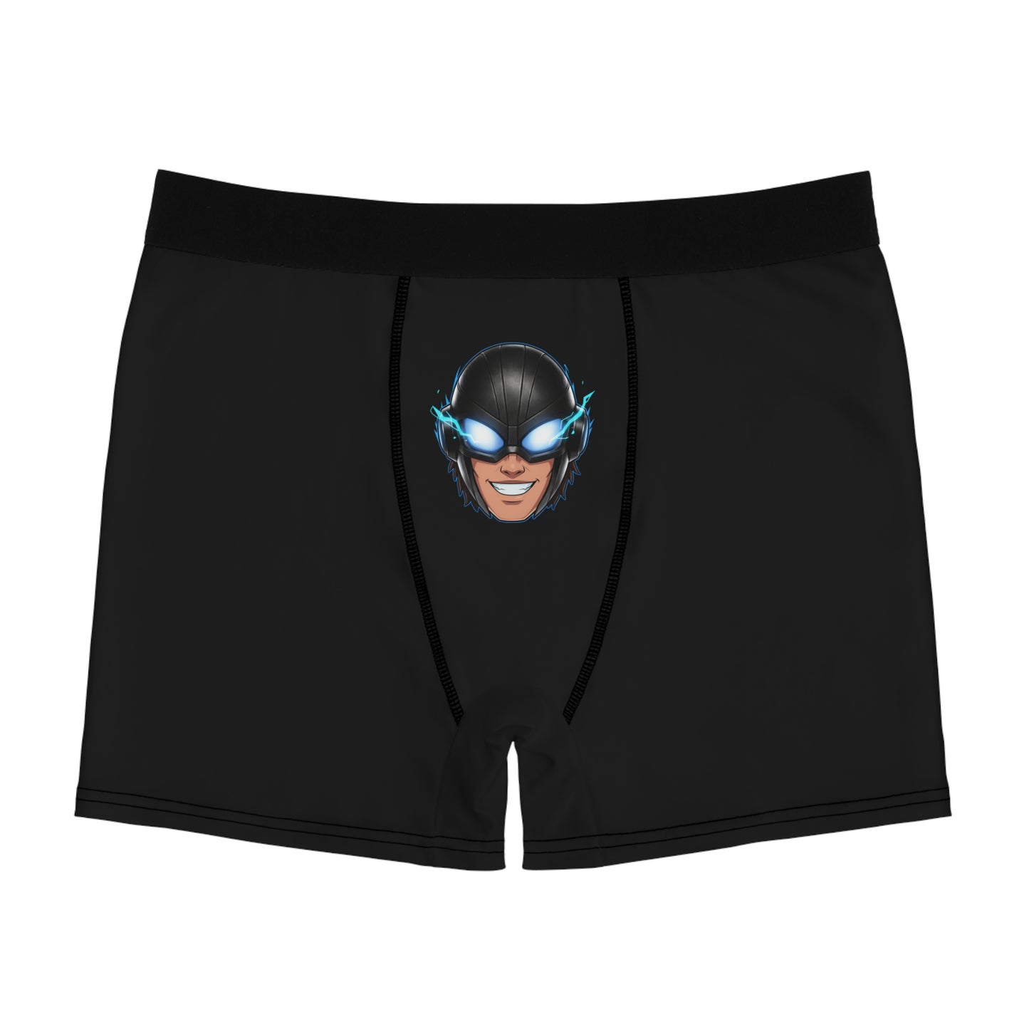 Midnight Sun Boxer Briefs — All-Over-Print Men’s Underwear with Lightning Logo Design