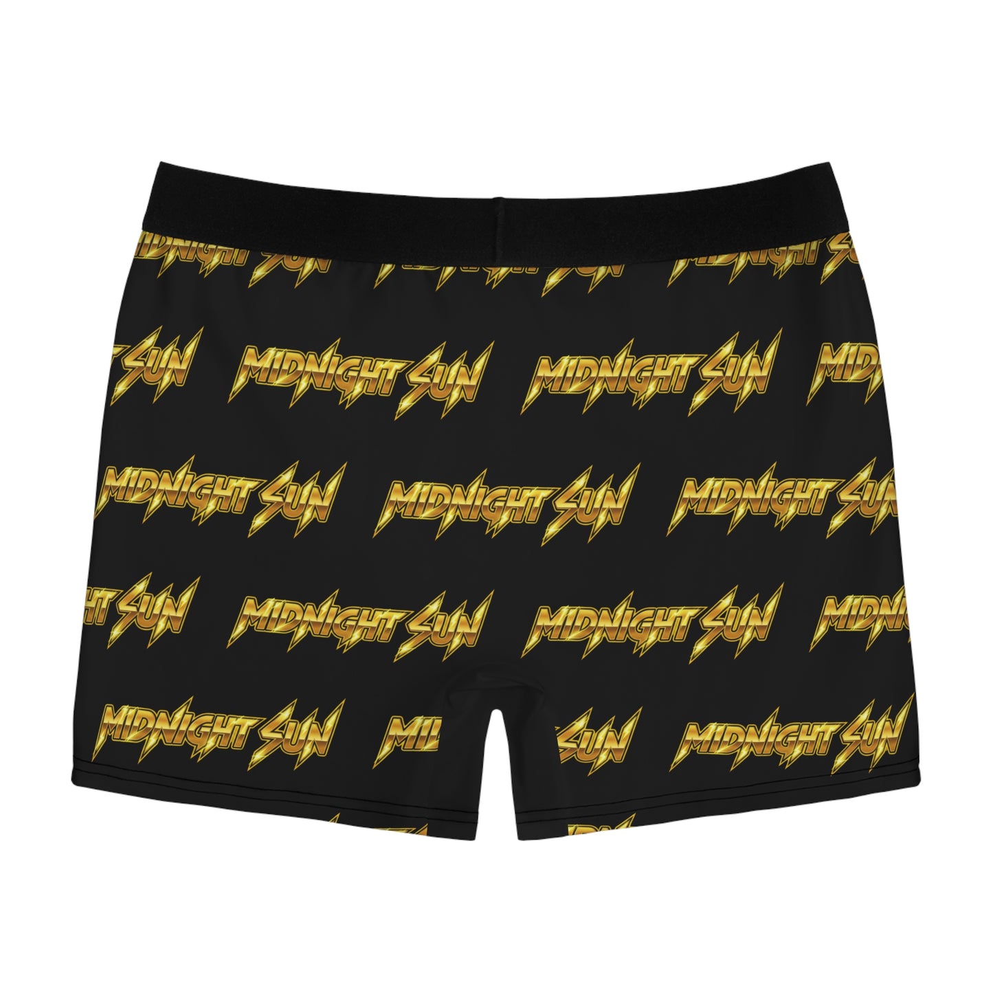 Midnight Sun Boxer Briefs — All-Over-Print Men’s Underwear with Lightning Logo Design